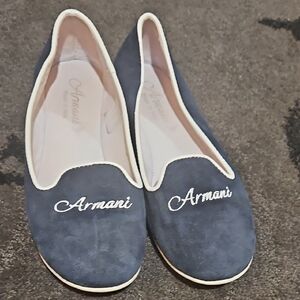 Giorgio Armani Women's Blue Suede Loafers